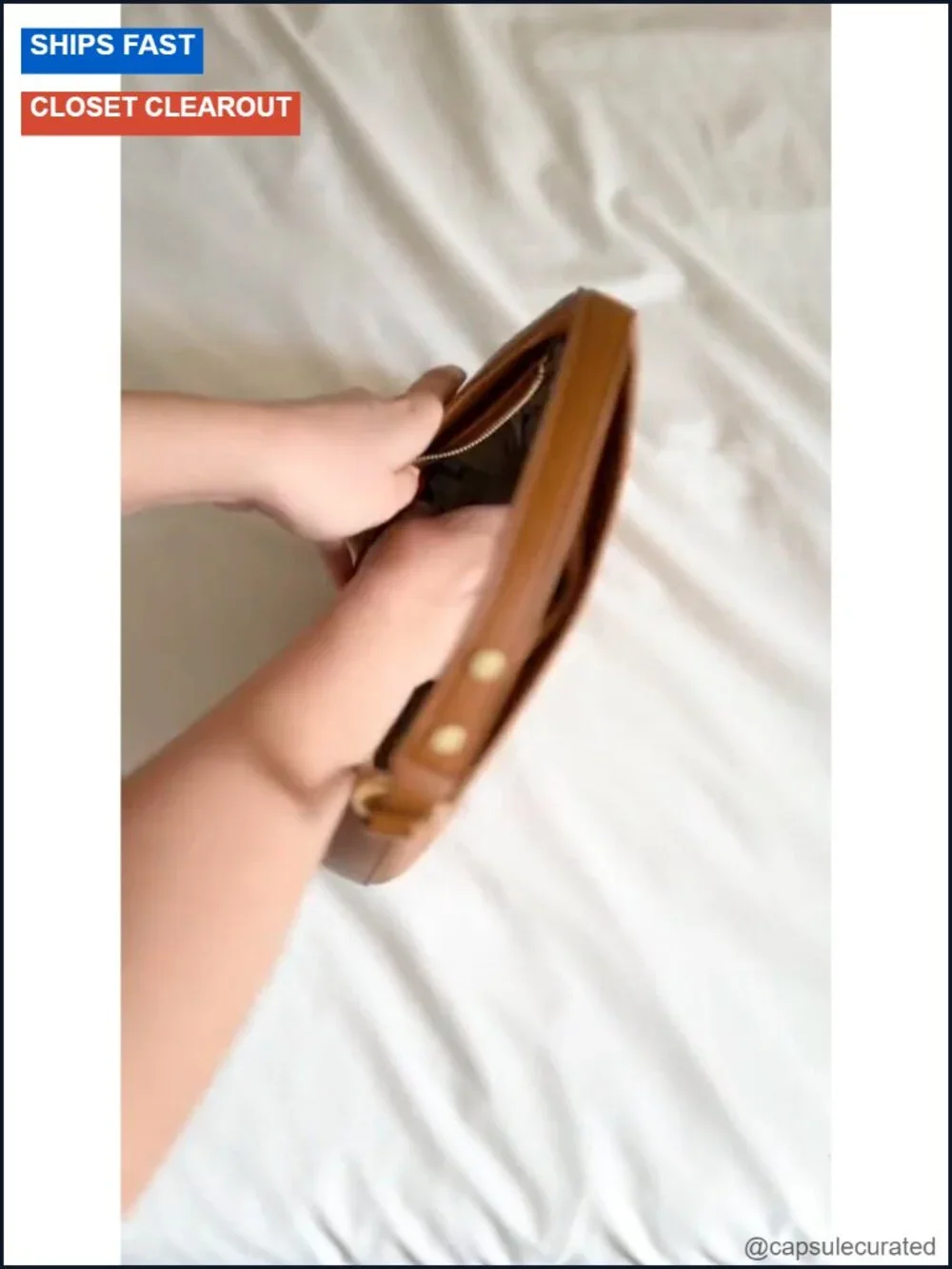 Vegan Leather Crescent Hobo Bag Fits iPhone 15 Pro Max Oprah's Favorite - Picture 6 of 6